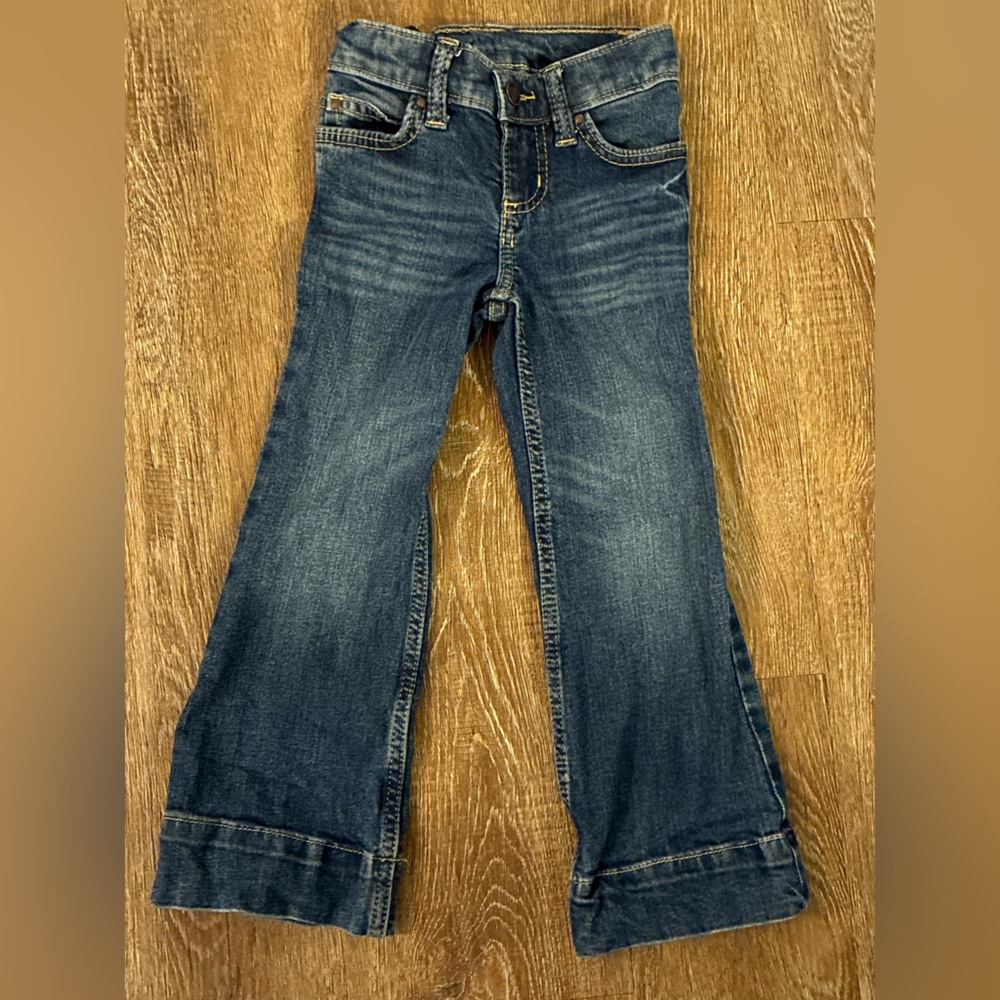 Wrangler Girls Bootcut Jeans Size 4 Regular Medium Wash Western Style